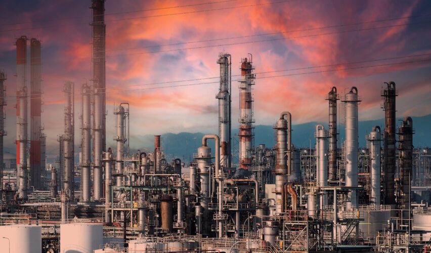 Oil and gas petrochemical industrial. Oil refinery petrochemical plant factory from Osaka chemical i